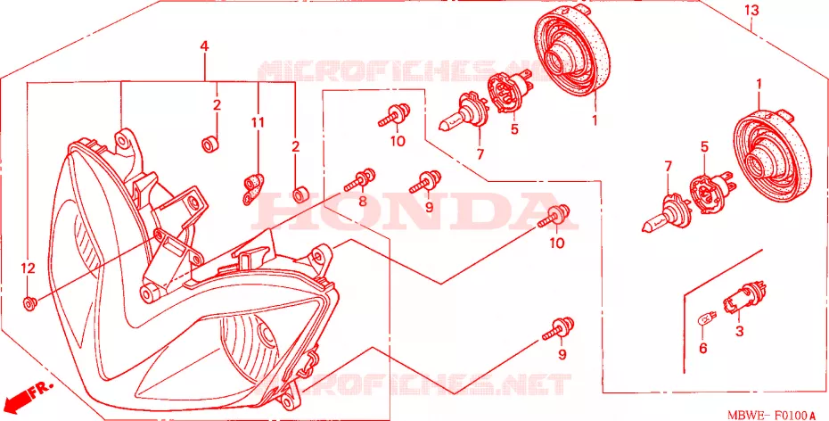 PHARE Honda MOTO 600 CBR 2003  CBR600F3