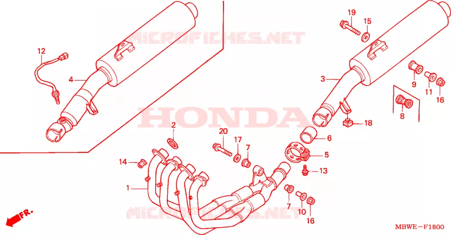 SILENCIEUX D'ECHAPPEMENT Honda MOTO 600 CBR 2002  CBR600FS2