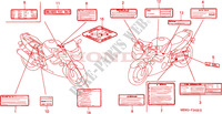 ETIQUETTE DE PRECAUTIONS(1) pour Honda CBR 600 F4 de 2000