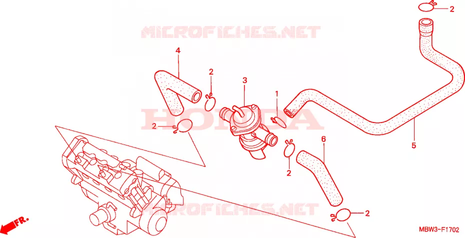 COMMANDE INJECTION D'AIR SOUPAPE(1) Honda MOTO 600 CBR 2000  CBR600FY