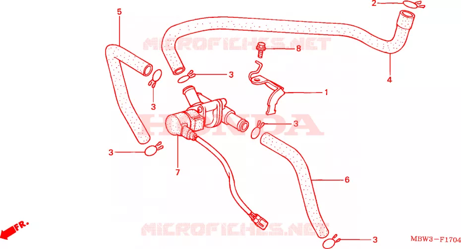 COMMANDE INJECTION D'AIR SOUPAPE(2) Honda MOTO 600 CBR 2001  CBR600F41