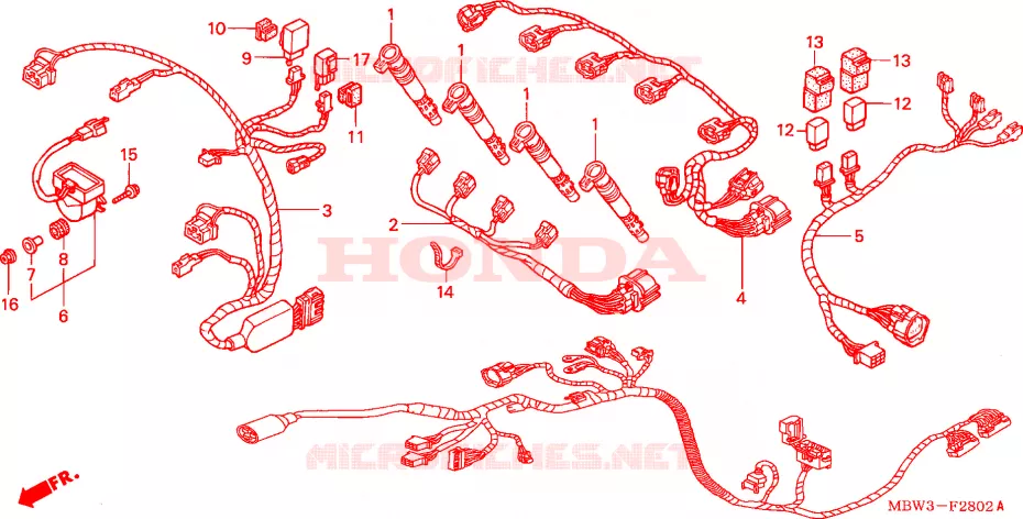 FAISCEAU SECONDAIRE Honda MOTO 600 CBR 2001  CBR600FS1