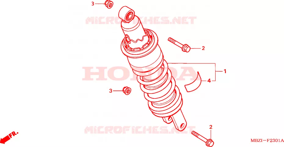 AMORTISSEUR ARRIERE (CB600F3/4/5/6) Honda MOTO 600 HORNET 2003  CB600F3