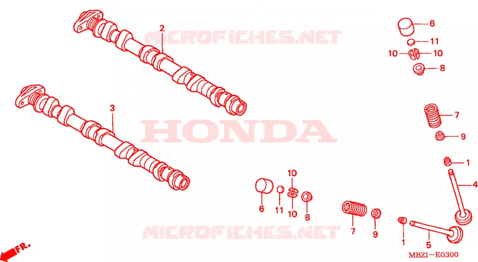 ARBRE A CAMES - SOUPAPE Honda MOTO 600 HORNET 2002  CB600F2
