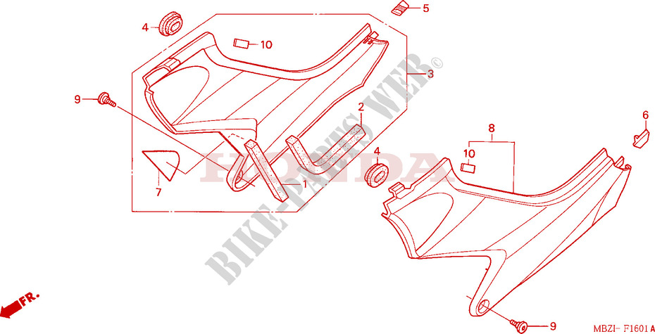 COUVERCLES LATERAUX (CB600F3/4/5/6) pour Honda CB 600 F HORNET 50HP de 2004