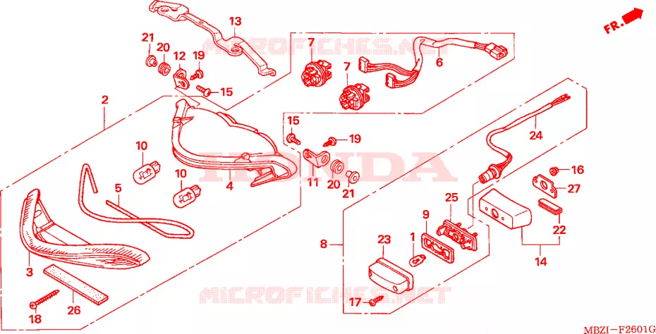 FEU ARRIERE(CB600F3/4/5/6) Honda MOTO 600 HORNET 2003  CB600F3
