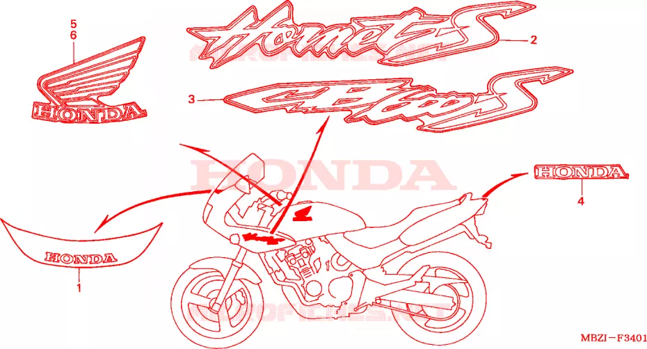 MARQUE(CB600F22) Honda MOTO 600 HORNET 2002  CB600F22