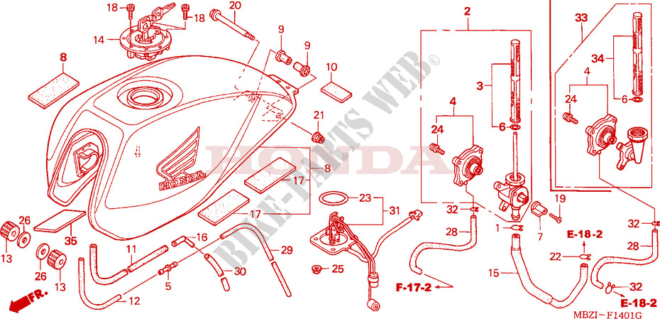 RESERVOIR A CARBURANT(CB600F3/4/5/6) pour Honda CB 600 F HORNET de 2004