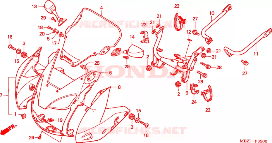 TETE DE FOURCHE Honda MOTO 600 HORNET 2002  CB600F22