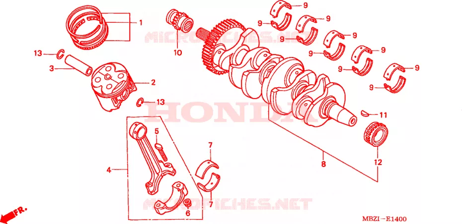 VILEBREQUIN - PISTON Honda MOTO 600 HORNET 2002  CB600F2