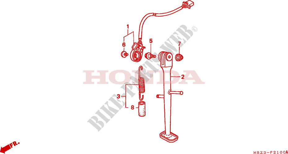 BEQUILLE pour Honda CB 600 S HORNET 34HP de 2000