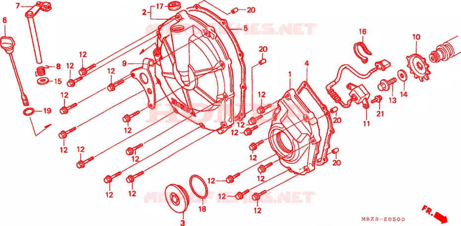 CARTER D'EMBRAYAGE Honda MOTO 600 HORNET 1999  CB600FX