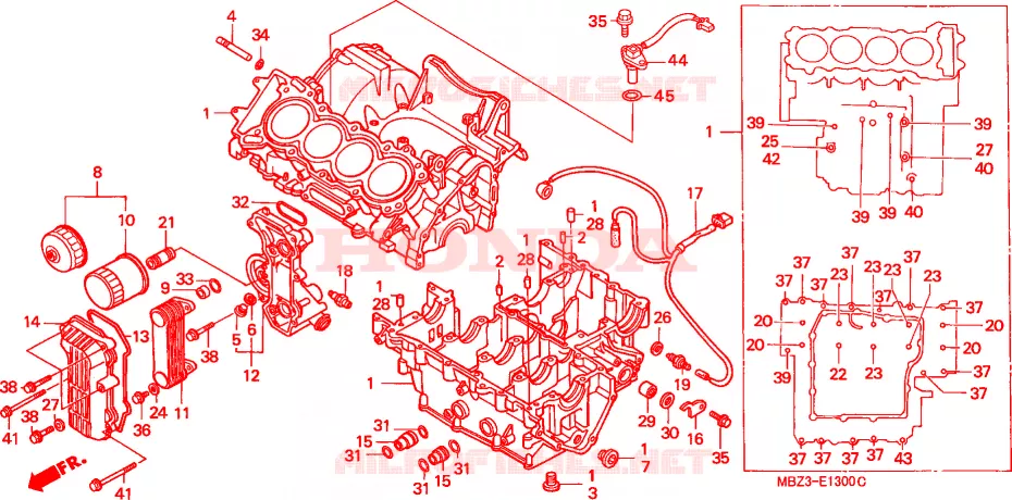 CARTER MOTEUR Honda MOTO 600 HORNET 2003  CB600F21