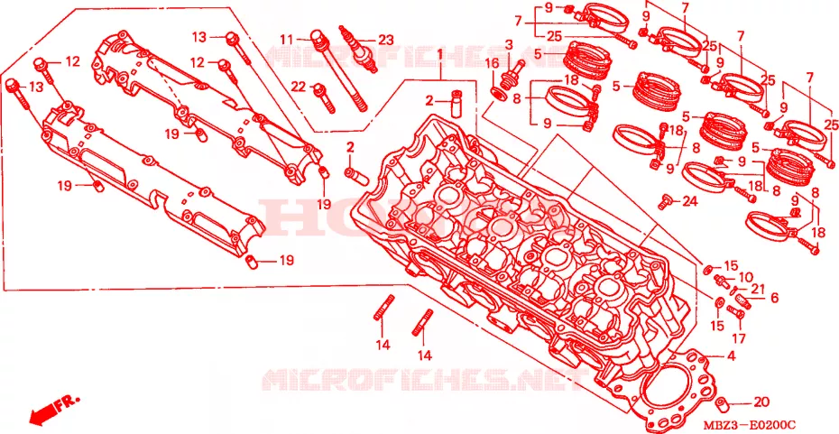 CULASSE Honda MOTO 600 HORNET 1998  CB600FW