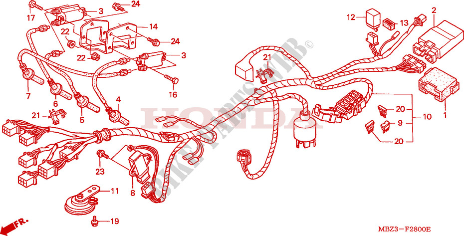 FAISCEAU DES FILS(1) pour Honda CB 600 F HORNET 34HP de 2000