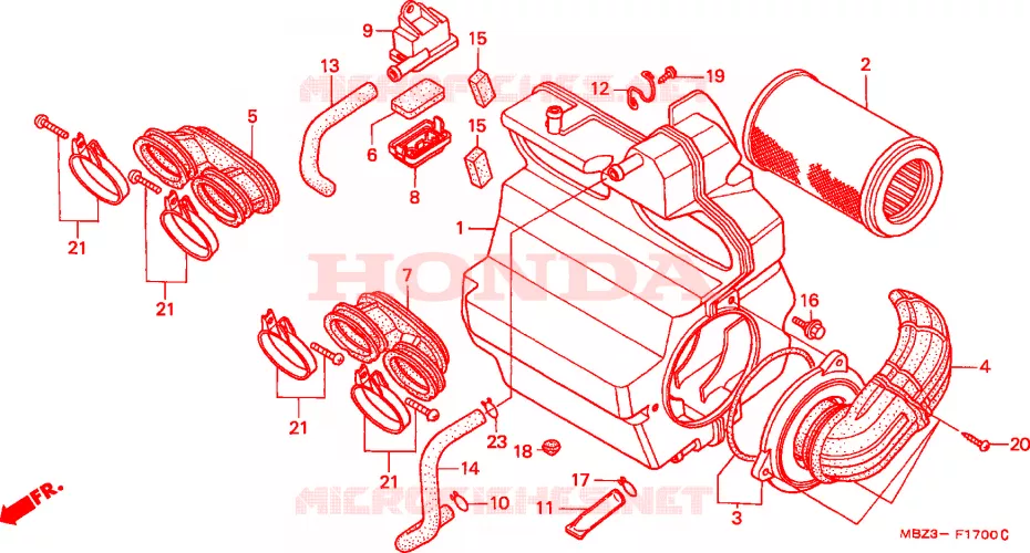 FILTRE A AIR Honda MOTO 600 HORNET 1999  CB600FX