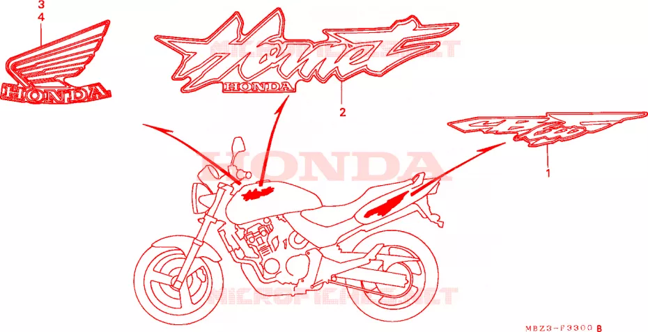 MARQUE(1) Honda MOTO 600 HORNET 1998  CB600FW