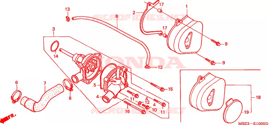 POMPE A EAU Honda MOTO 600 HORNET 2001  CB600F21