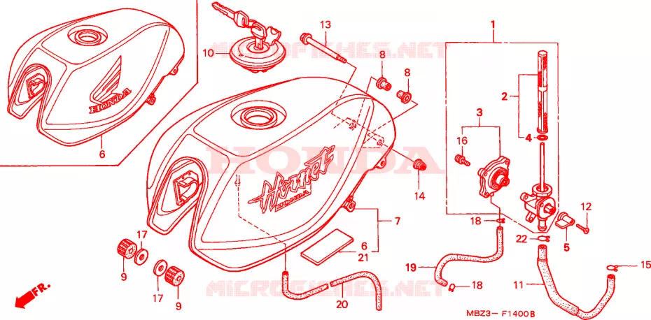 RESERVOIR A CARBURANT Honda MOTO 600 HORNET 2003  CB600F21