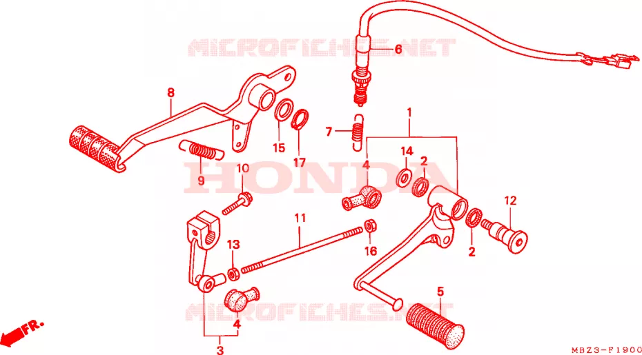 SELECTEUR - PEDALE DE FREIN Honda MOTO 600 HORNET 1998  CB600FW
