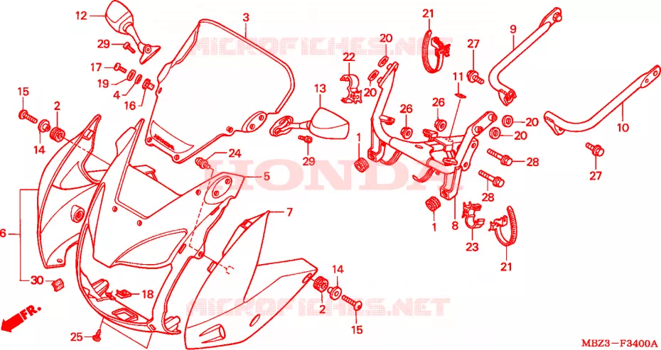 TETE DE FOURCHE Honda MOTO 600 HORNET 2001  CB600F21