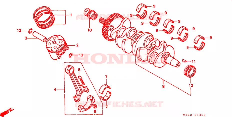 VILEBREQUIN - PISTON Honda MOTO 600 HORNET 2002  CB600F21
