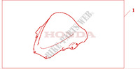 BULLE HAUTE VTR1000 SP1 pour Honda VTR 1000 SP2 RC51 de 2002
