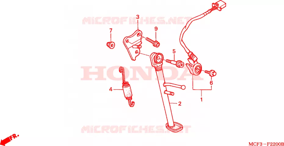 BEQUILLE Honda MOTO 1000 SP 2000  VTR1000SPY