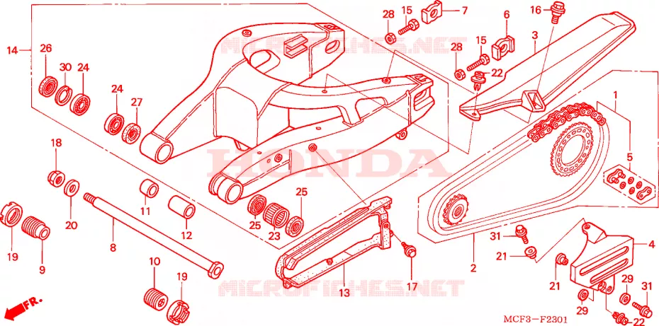 BRAS OSCILLANT(VTR1000SP2/3/4/5/6) Honda MOTO 1000 SP 2003  VTR1000SP3