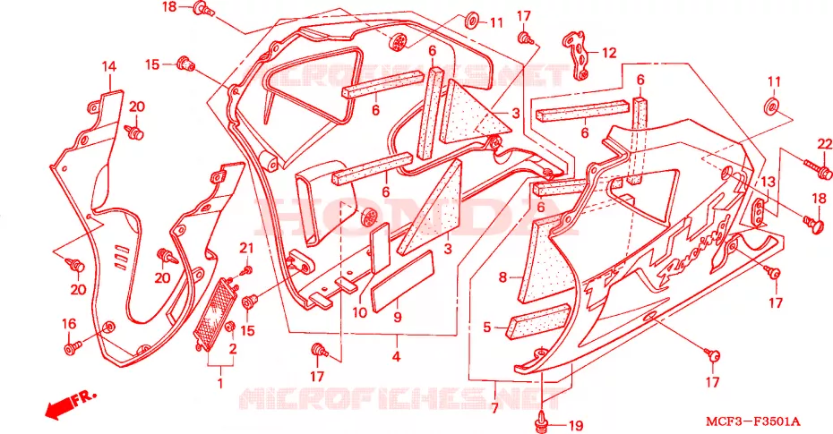 CAPOT INFERIEUR(VTR1000SP2/3/4/5/6) Honda MOTO 1000 SP 2002  VTR1000SP3