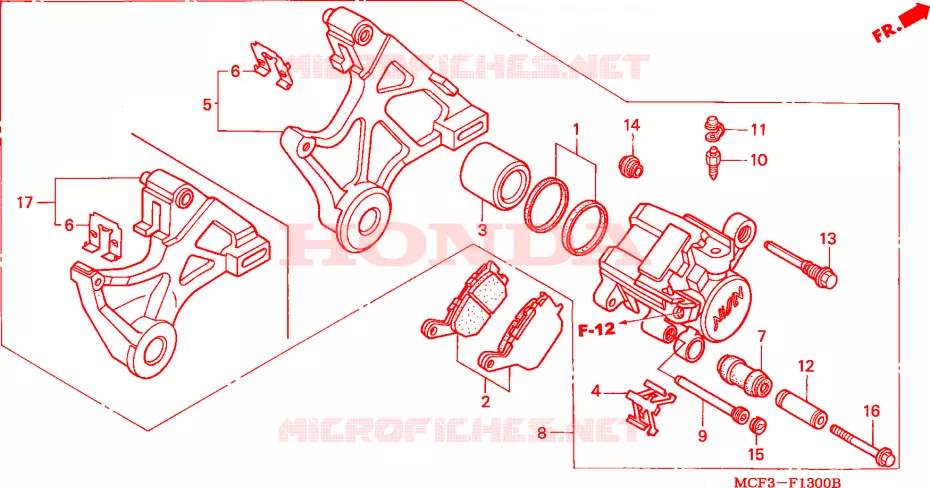 ETRIER DE FREIN ARRIERE Honda MOTO 1000 SP 2000  VTR1000SPY