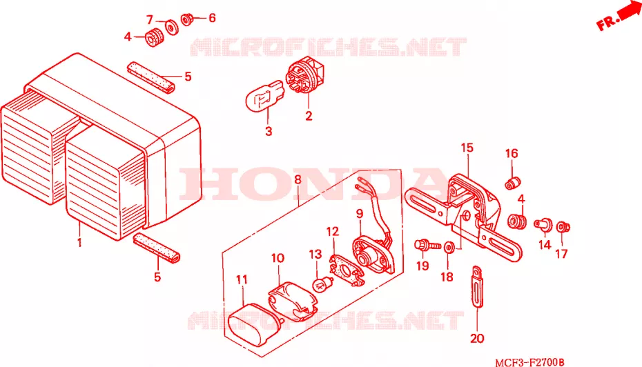 FEU ARRIERE Honda MOTO 1000 SP 2000  VTR1000SPY