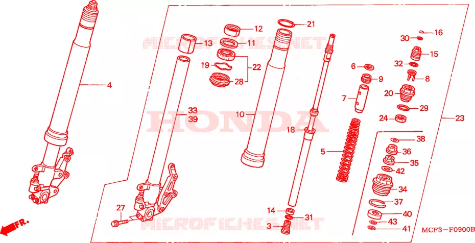 FOURCHE Honda MOTO 1000 SP 2003  VTR1000SP3