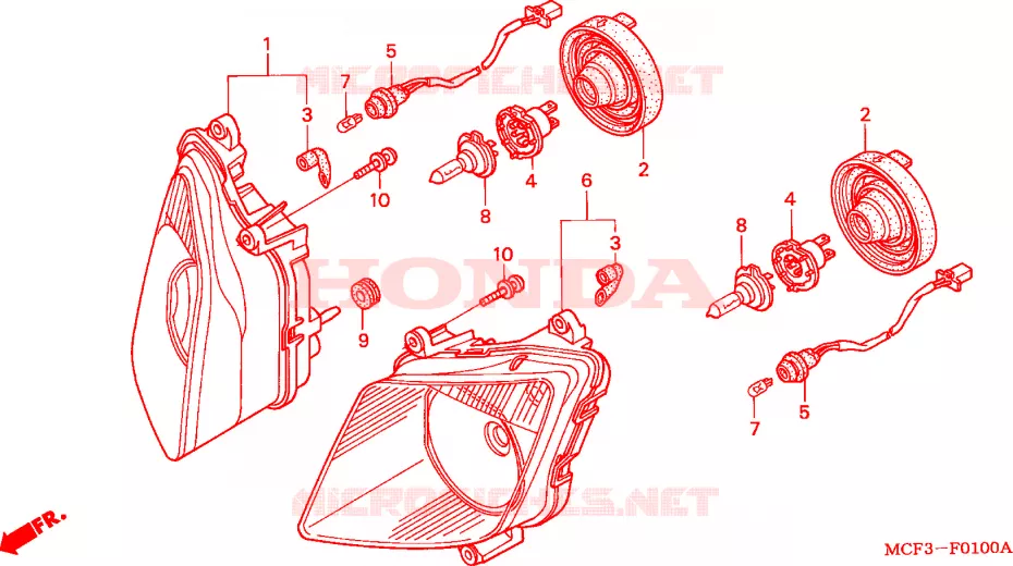 PHARE Honda MOTO 1000 SP 2004  VTR1000SP3