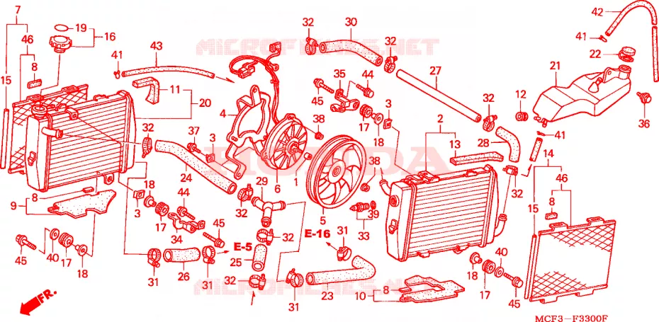 RADIATEUR(VTR1000SPY/1) Honda MOTO 1000 SP 2000  VTR1000SPY