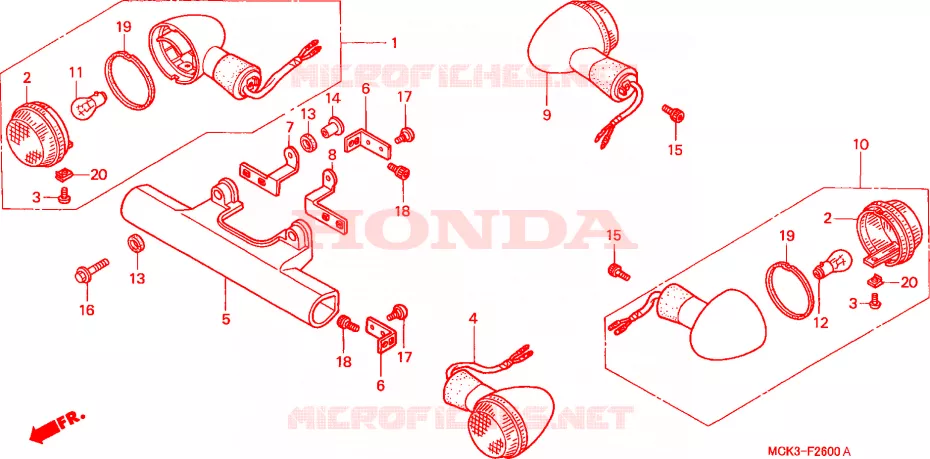 CLIGNOTANT Honda MOTO 1100 SHADOW 2000  VT1100C2Y