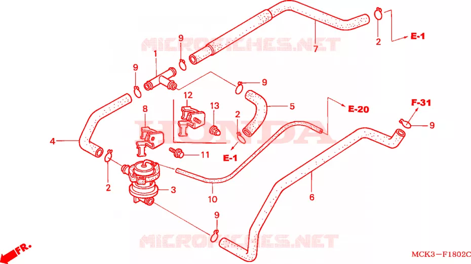 COMMANDE INJECTION D'AIR SOUPAPE Honda MOTO 1100 SHADOW 2005  VT1100C25