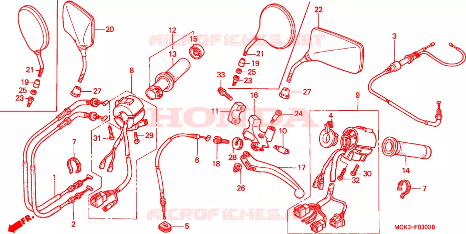 COMMODOS - POIGNEES Honda MOTO 1100 SHADOW 2000  VT1100C2Y_A