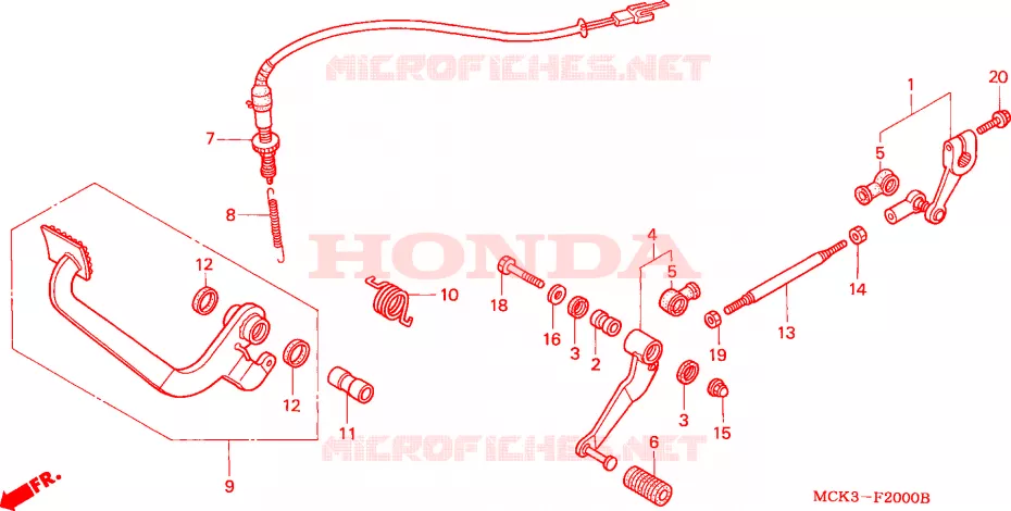 PEDALE Honda MOTO 1100 SHADOW 2002  VT1100C22_ED