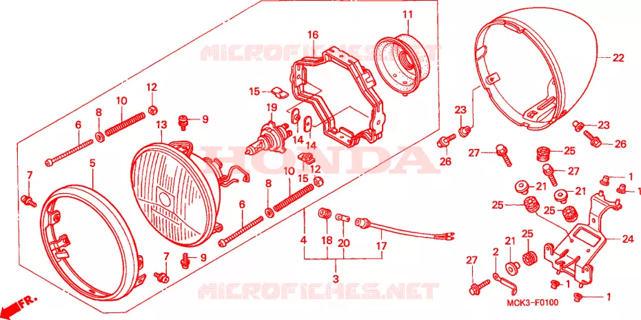 PHARE Honda MOTO 1100 SHADOW 2001  VT1100C21