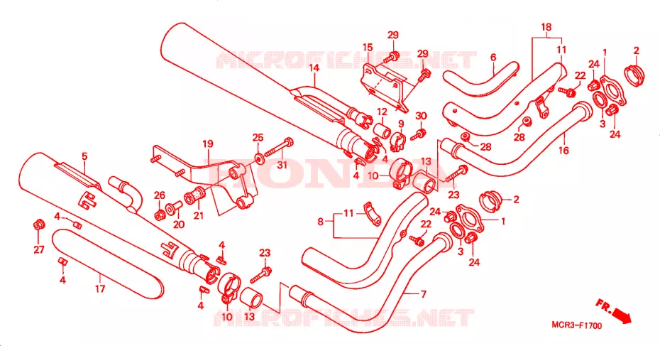 SILENCIEUX D'ECHAPPEMENT  Honda MOTO 750 SHADOW 2001  VT750DC1