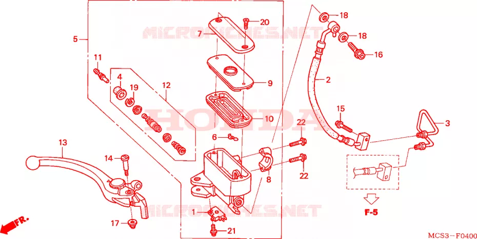 MAITRE-CYLINDRE FREIN AV.(ST1300) Honda MOTO 1300 PAN-EUROPEAN 2006  ST13006