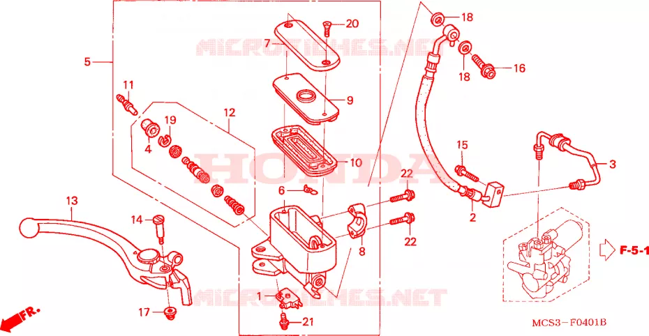 MAITRE-CYLINDRE FREIN AV.(ST1300A) Honda MOTO 1300 PAN-EUROPEAN 2004  ST1300A4