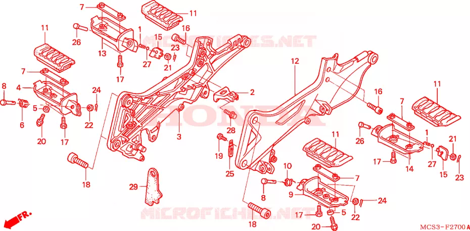 REPOSE PIED Honda MOTO 1300 PAN-EUROPEAN 2003  ST1300A2