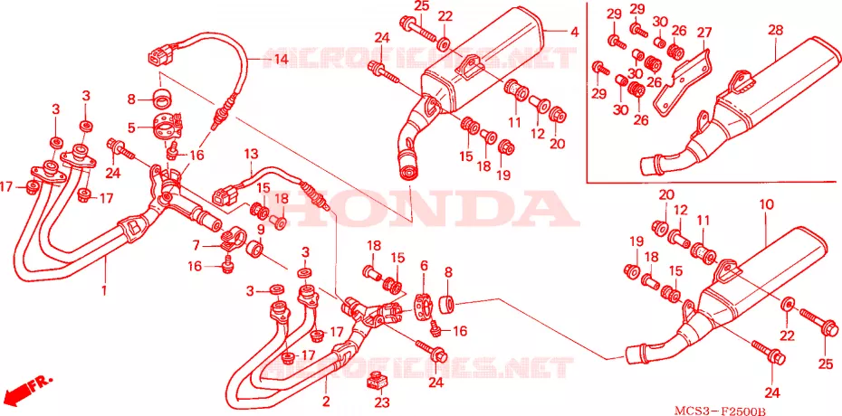 SILENCIEUX D'ECHAPPEMENT Honda MOTO 1300 PAN-EUROPEAN 2004  ST13004