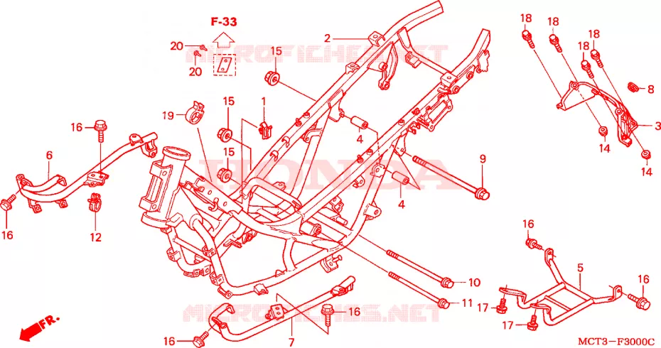 CADRE Honda SCOOTER 600 SILVERWING 2004  FJS600A4