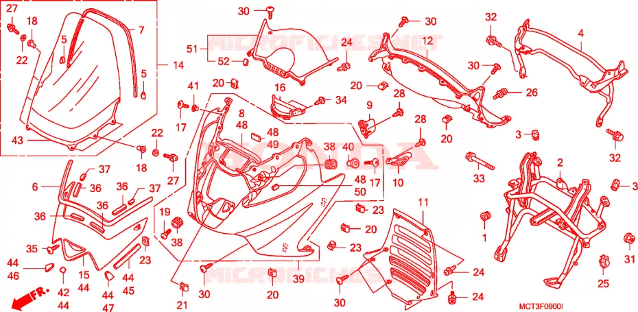 CARENAGE AVANT Honda SCOOTER 600 SILVERWING 2003  FJS600D3