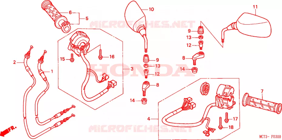 COMMODO - LEVIER - CABLE Honda SCOOTER 600 SILVERWING 2005  FJS600D4