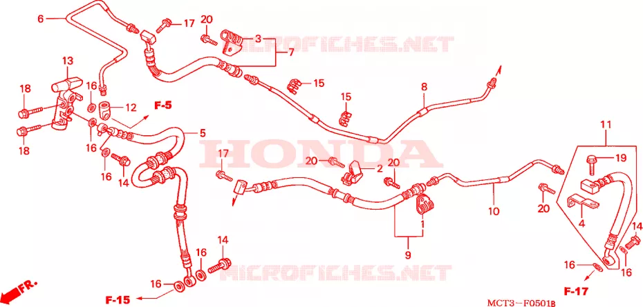 DURITE DE FREIN ARRIERE (FJS6001/2/D3/D4/D5) Honda SCOOTER 600 SILVERWING 2003  FJS600D3
