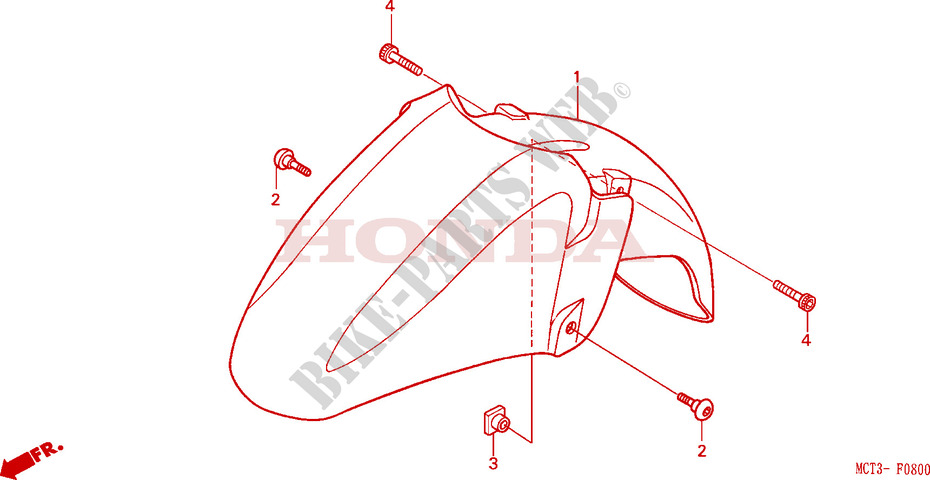 GARDE BOUE AVANT (FJS6001/2/D3/D4/D5) pour Honda SILVER WING 600 de 2004